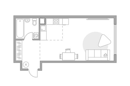 Квартира 33,7 м², студия - изображение 1