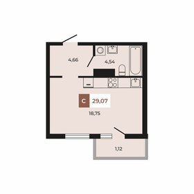 Квартира 29,1 м², 1-комнатная - изображение 1