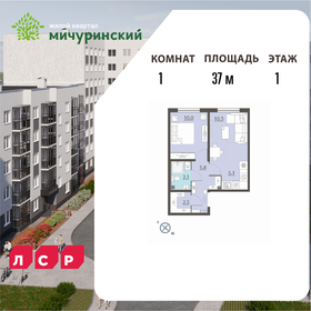 Квартира 37 м², 1-комнатная - изображение 1