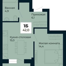 Квартира 42 м², 1-комнатная - изображение 2