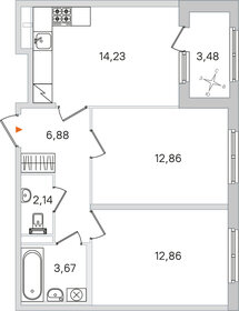 Квартира 54,4 м², 2-комнатная - изображение 1