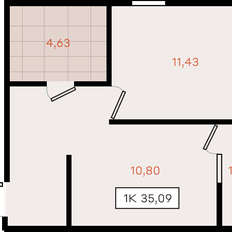 Квартира 35,1 м², 1-комнатная - изображение 2