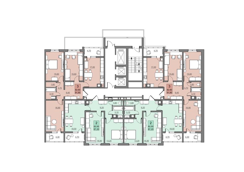 56,5 м², 2-комнатная квартира 6 328 000 ₽ - изображение 73