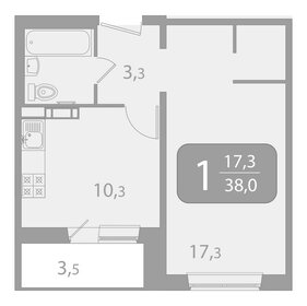 Квартира 38 м², 1-комнатная - изображение 1