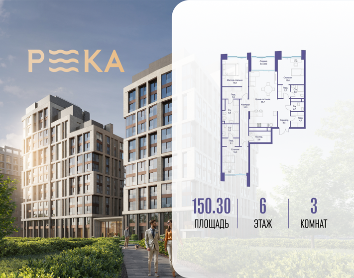 350 м², 6-комнатная квартира 100 000 000 ₽ - изображение 97