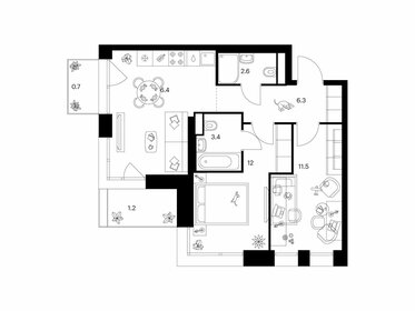 Квартира 54,1 м², 2-комнатная - изображение 1