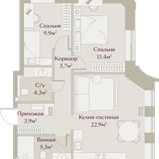 Квартира 65,3 м², 2-комнатная - изображение 2
