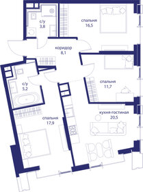 Квартира 83,7 м², 3-комнатная - изображение 2