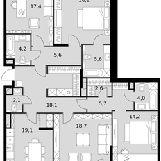 Квартира 139,2 м², 4-комнатная - изображение 2