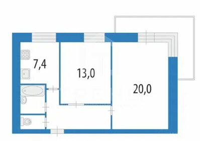 Квартира 51,5 м², 2-комнатная - изображение 4