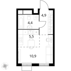 Квартира 25,7 м², студия - изображение 3