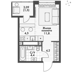 Квартира 26,2 м², студия - изображение 3