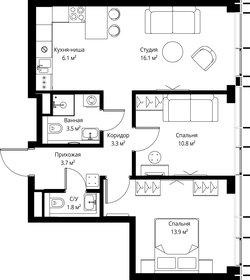 Квартира 59,2 м², 2-комнатная - изображение 2