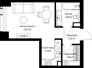 Квартира 30,7 м², студия - изображение 2