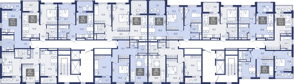 Квартира 67,3 м², 2-комнатная - изображение 2