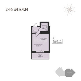 Квартира 30,6 м², студия - изображение 1