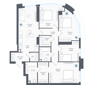 Квартира 110,7 м², 4-комнатная - изображение 1