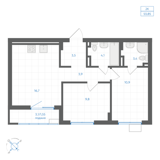 64,2 м², 3-комнатная квартира 5 150 000 ₽ - изображение 96