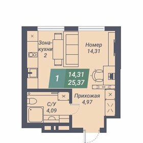 Квартира 25,4 м², студия - изображение 1