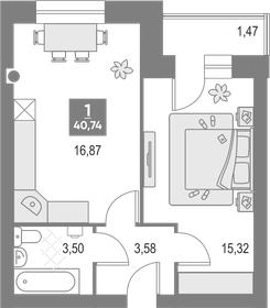 Квартира 40,7 м², 1-комнатная - изображение 1