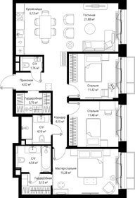 Квартира 92,6 м², 3-комнатная - изображение 2
