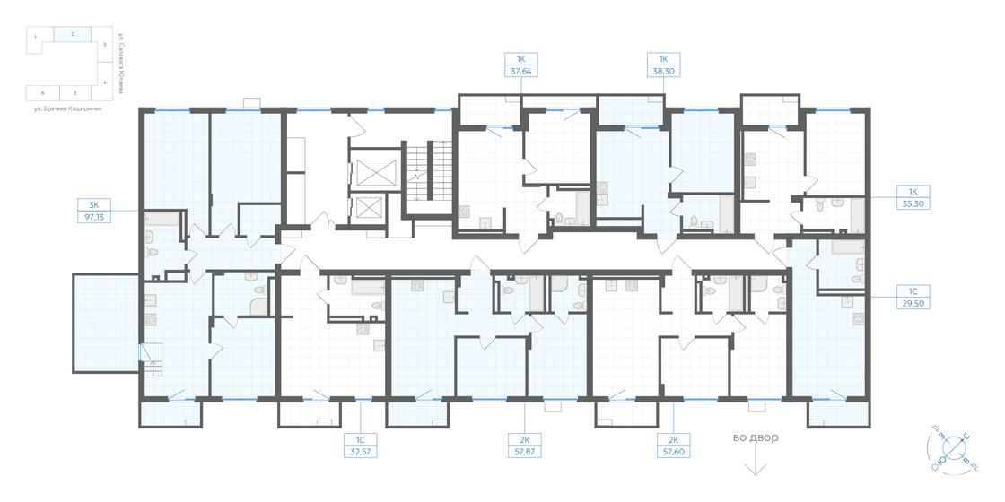 60,4 м², 3-комнатная квартира 6 000 000 ₽ - изображение 86