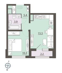Квартира 36,2 м², 1-комнатная - изображение 2