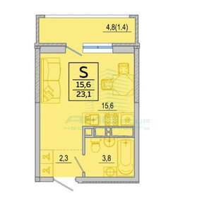 Квартира 23,1 м², студия - изображение 1