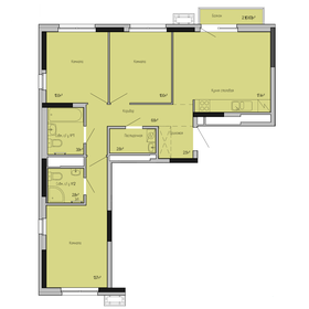 Квартира 70,1 м², 3-комнатная - изображение 1