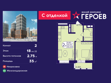 Квартира 35 м², 2-комнатная - изображение 1