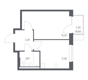 Квартира 35,7 м², 1-комнатная - изображение 1