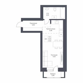 Квартира 37,9 м², студия - изображение 1