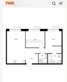 Квартира 58,9 м², 2-комнатная - изображение 1