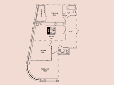 Квартира 79,6 м², 3-комнатная - изображение 1