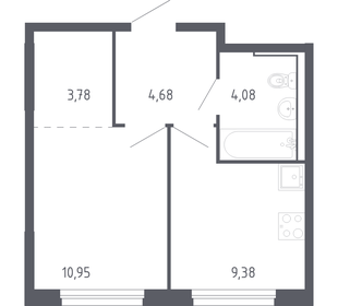 Квартира 32,6 м², 1-комнатная - изображение 1