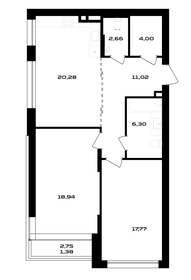 Квартира 83,7 м², 2-комнатная - изображение 1