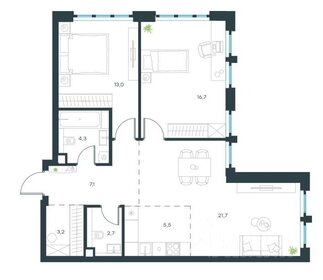 Квартира 74,2 м², 3-комнатная - изображение 1