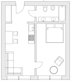 Квартира 44 м², 1-комнатная - изображение 1