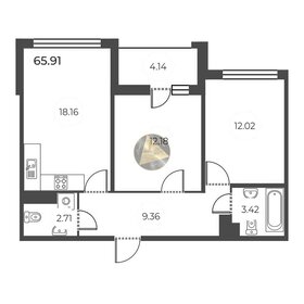 Квартира 65,9 м², 2-комнатная - изображение 1