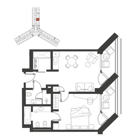 Квартира 64,3 м², 2-комнатные - изображение 1