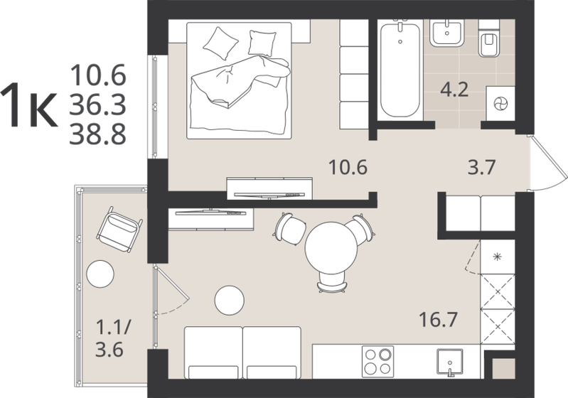 38,9 м², 1-комнатная квартира 7 150 000 ₽ - изображение 80