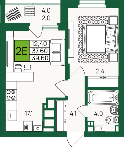 43 м², 2-комнатная квартира 2 300 000 ₽ - изображение 56