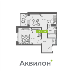 Квартира 42,1 м², 1-комнатная - изображение 1