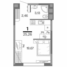 Квартира 25,3 м², студия - изображение 3