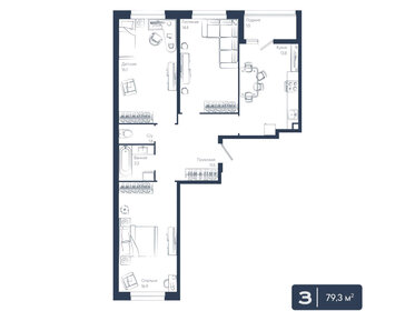 Квартира 79,3 м², 3-комнатная - изображение 1