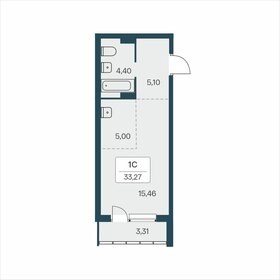 Квартира 33,3 м², студия - изображение 1