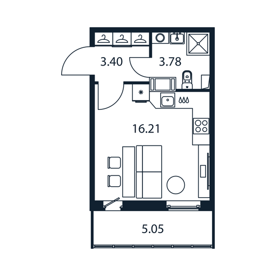 24,9 м², квартира-студия 3 907 600 ₽ - изображение 14