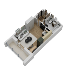 Квартира 24,5 м², студия - изображение 4