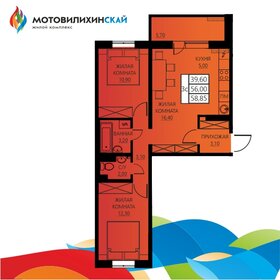 Квартира 55,4 м², 3-комнатная - изображение 1