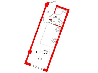 Квартира 19,2 м², студия - изображение 1